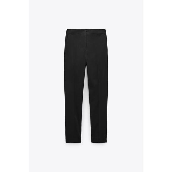 Zara Black Jogger Waist Trousers M Work Office Medium 27" Inseam Slim - Picture 14 of 14